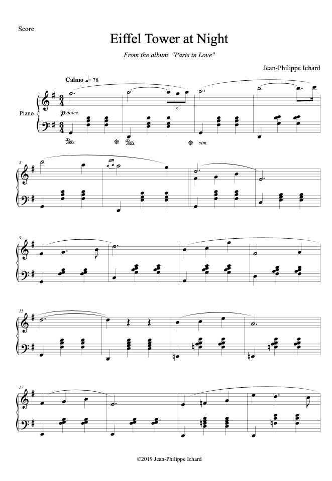 Eiffel Tower at Night - Piano Solo